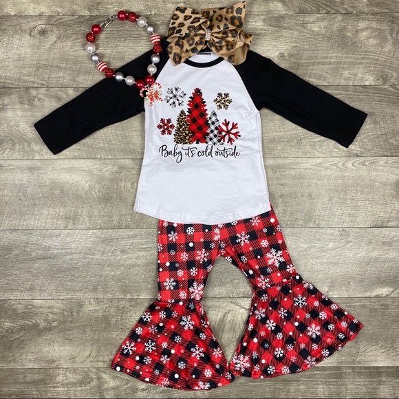 Other - Baby it’s cold outside snowflake boutique outfit